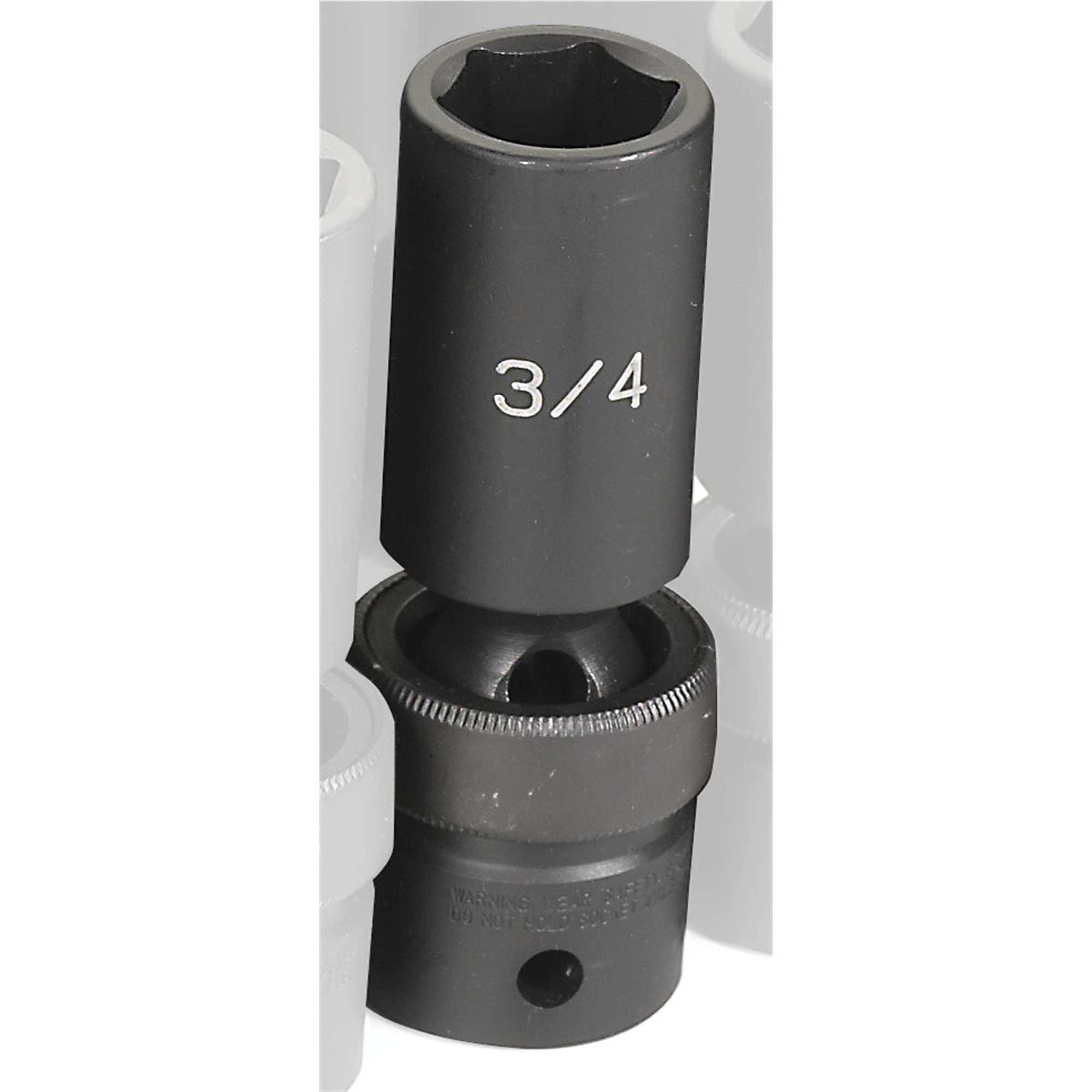 Grey Pneumatic Universal Impact Socket — 3/4in., 1/2in. Drive, 6-Point, Deep, Black, Model# GRE2024UD